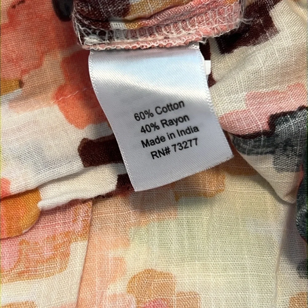 Sonoma Puff Sleeve Textured Floral Top – Size Medium